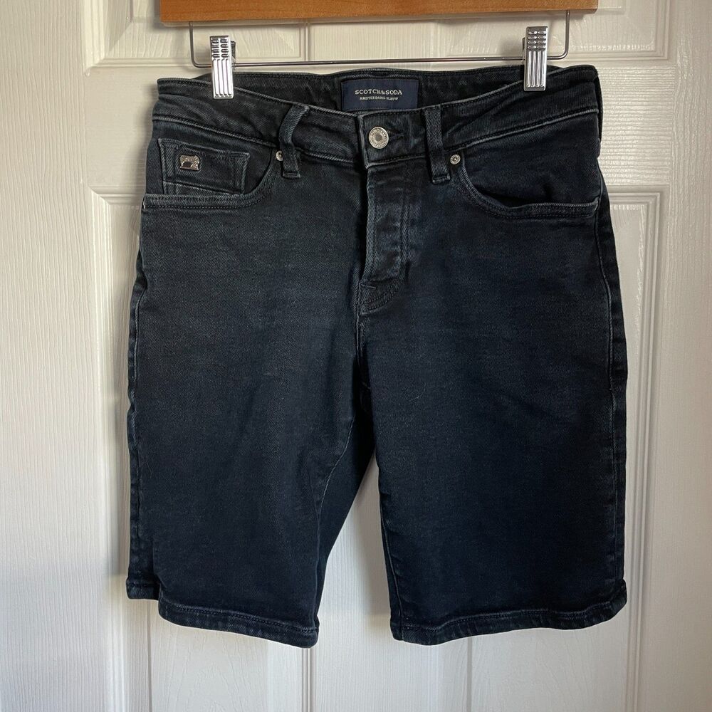 Scotch & Soda Ralston mens button fly black shorts size 28
